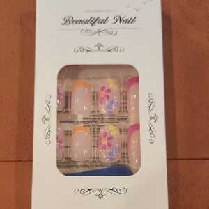 Colorful Floral Press-On Nails